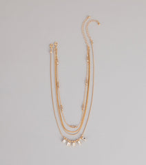 Cool Girl Shine Rhinestone Layered Necklace Set