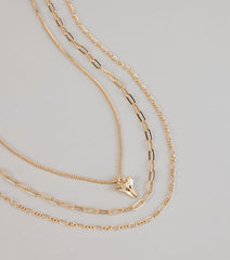 Subtle Bite Tooth Charm Three Pack Necklace Set
