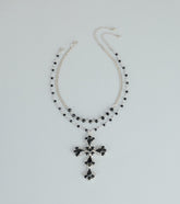 Instant Edge Cross Pendant Statement Necklace
