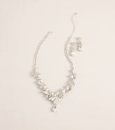 Perfect Glamour Rhinestone Necklace And Earrings Set