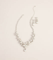 Perfect Glamour Rhinestone Necklace And Earrings Set