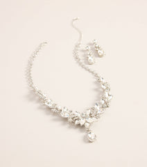 Perfect Glamour Rhinestone Necklace And Earrings Set