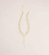 Midnight Drip Layered Lariat Necklace