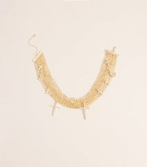 Little Bit Extra Cross Charm Layered Chain Necklace