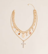 Charm Check Layered Chain Necklace