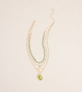 Chic And Styled Layered Stone Charm Necklace