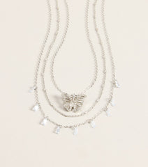 Delicate Drama Butterfly Necklace Set