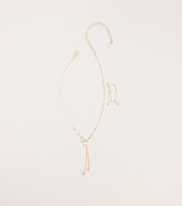 Tied To Shine Necklace And Earrings Set