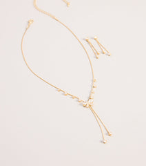 Tied To Shine Necklace And Earrings Set