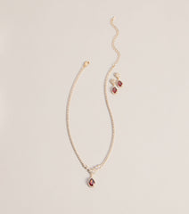 Luxe Sparkle Rhinestone Necklace And Earrings Set