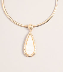 Polished Move Statement Stone Collar Necklace