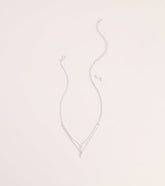 Glam Detail Cubic Zirconia Necklace And Earrings Set