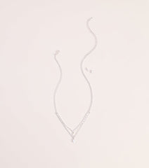 Glam Detail Cubic Zirconia Necklace And Earrings Set