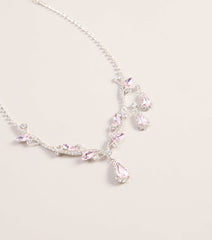 Radiant Cubic Zirconia Necklace And Earrings Set