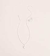 Teardrop Shine Necklace And Earrings Set