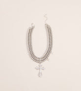 Sacred Shine Cross Beaded Necklace