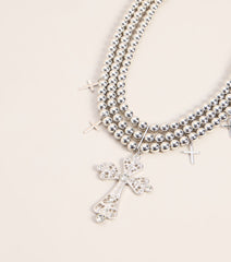 Sacred Shine Cross Beaded Necklace