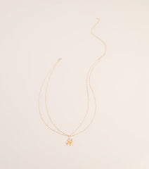 Island Detail Tropical Flower Charm Belly Chain