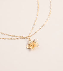 Island Detail Tropical Flower Charm Belly Chain