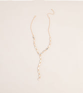 Polished Glam Rhinestone Lariat Necklace