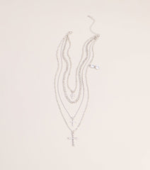 Stacked Shine Necklace And Earrings Set
