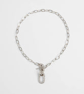 Cultivated Glam Rhinestone Chain-Link Necklace