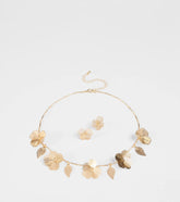 Season Of Bloom Flower Necklace And Earrings Set