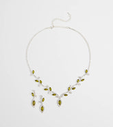 Whimsical Glam Rhinestone Necklace And Earrings Set