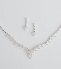 Dazzling Match Necklace And Earrings Set