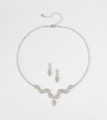 Gorgeous Elegance Necklace And Earrings Set