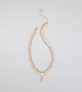 Glam Team Layered Rhinestone Charm Necklace
