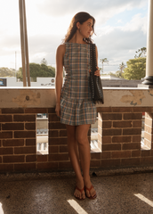 AFENDS Womens Amelie Check - Seersucker Mini Dress - Multi