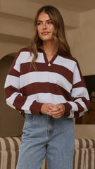 Kodi Sweater - Blue/Brown Stripe