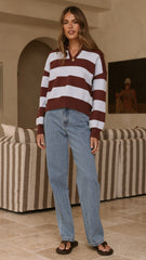 Kodi Sweater - Blue/Brown Stripe