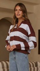 Kodi Sweater - Blue/Brown Stripe