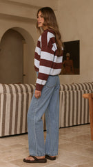 Kodi Sweater - Blue/Brown Stripe