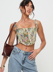 Tender Heart Corset Top Multi