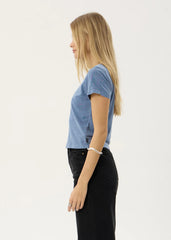 AFENDS Womens Carmen - Baby Tee - Washed Slate Blue