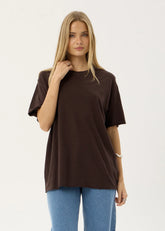 AFENDS Womens Slay - Oversized Tee - Coffee