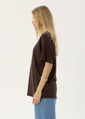 AFENDS Womens Slay - Oversized Tee - Coffee