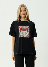 AFENDS Womens Have A Good Day - Oversized Tee - Black