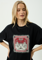 AFENDS Womens Have A Good Day - Oversized Tee - Black