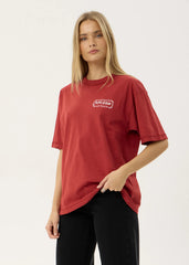 AFENDS Mens Spiritual - Heavyweight Boxy Tee - Vintage Ketchup