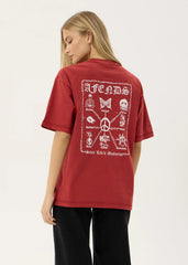 AFENDS Mens Spiritual - Heavyweight Boxy Tee - Vintage Ketchup