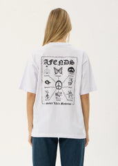 AFENDS Mens Spiritual - Heavyweight Boxy Tee - White