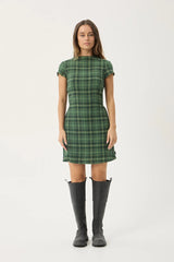 AFENDS Womens Elodie - Seersucker Mini Dress - Lonnie Hunter Green