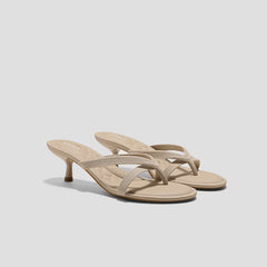 Round-Toe Kitten-Heel Sandals (Emeline)