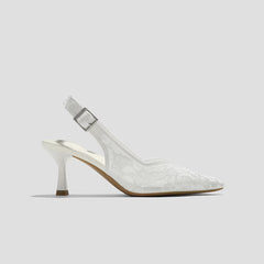 Pointed-Toe Lace Reborn™ Slingback Heels (Addison)