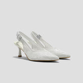 Pointed-Toe Lace Reborn™ Slingback Heels (Addison)