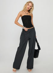 Oscuro Longline Mesh Corset Top Black